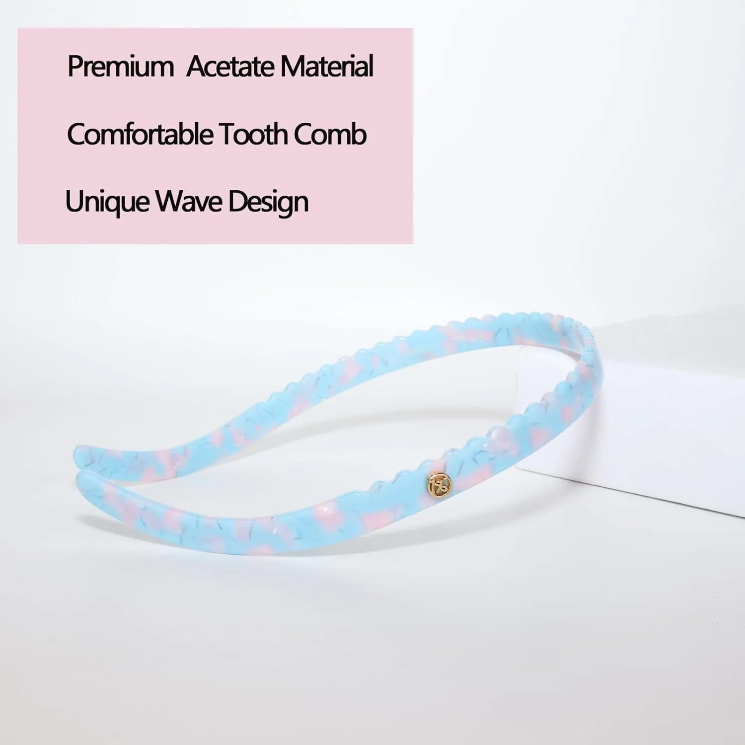 2 Pack Headbands Designed for Eyewear,Flex No Pressure,Non Slip Fashion Thin Hairbands for Womens Sisters Girls Gifts-White,Powder Blue