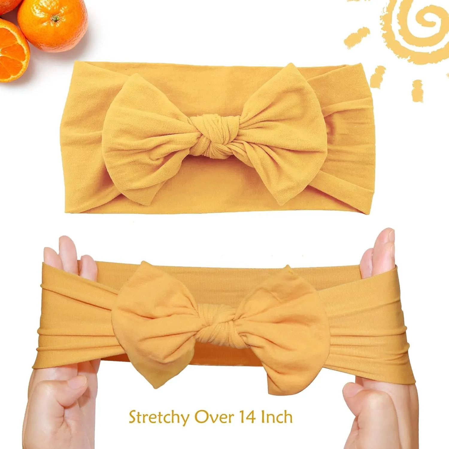 25PCS Baby Nylon Headbands Soft Hairbands Hair Bow Elastics for Baby Girls Newborn Infant Toddlers Kids