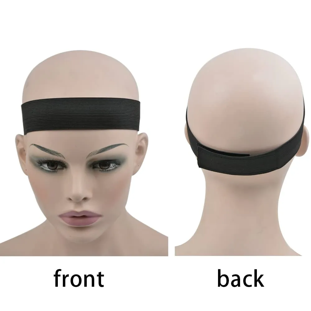 6 Pcs Elastic Band Lace Melting Bands Adjustable Wig Headbands for Lace Frontal Laying (Width 1.4 Inch)