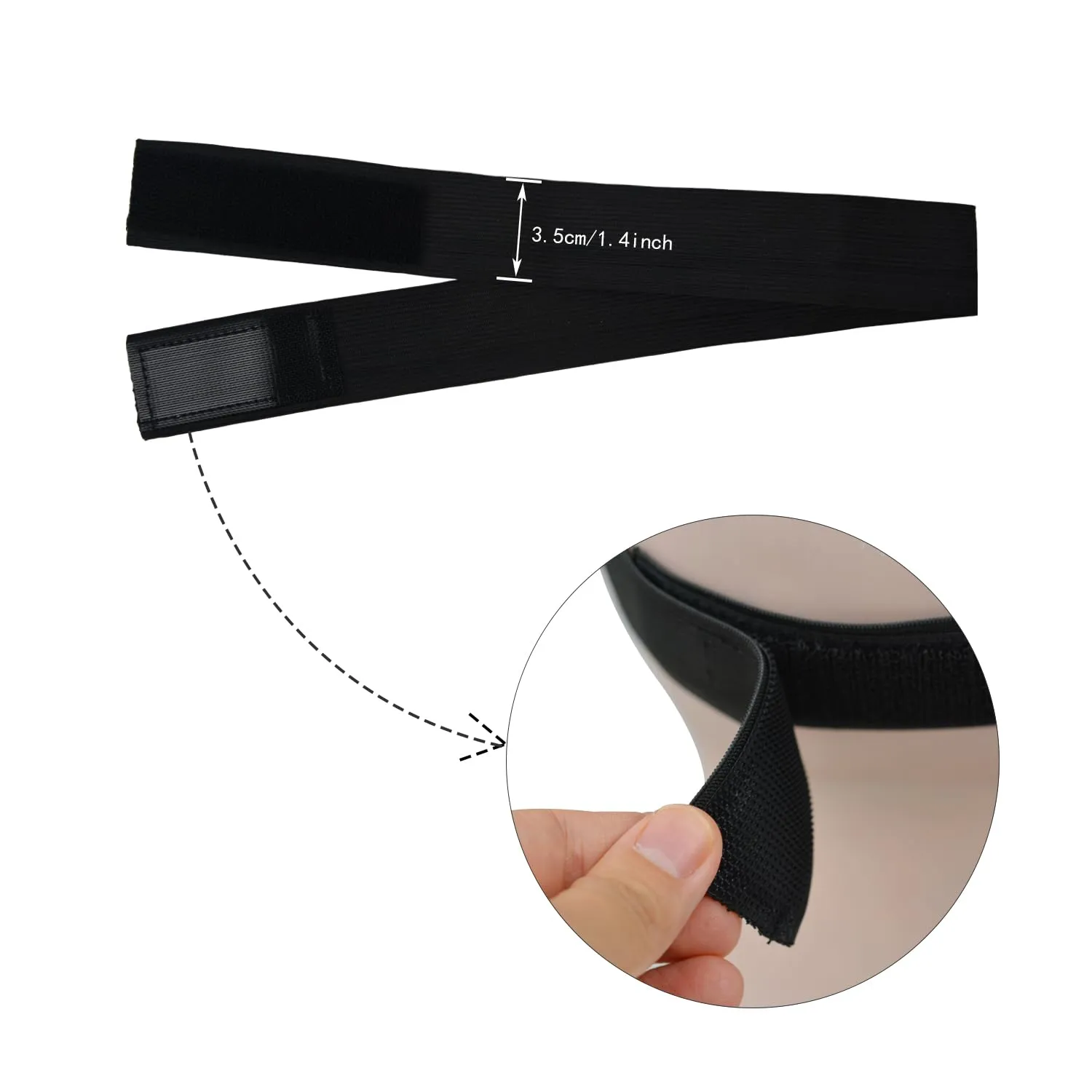 6 Pcs Elastic Band Lace Melting Bands Adjustable Wig Headbands for Lace Frontal Laying (Width 1.4 Inch)