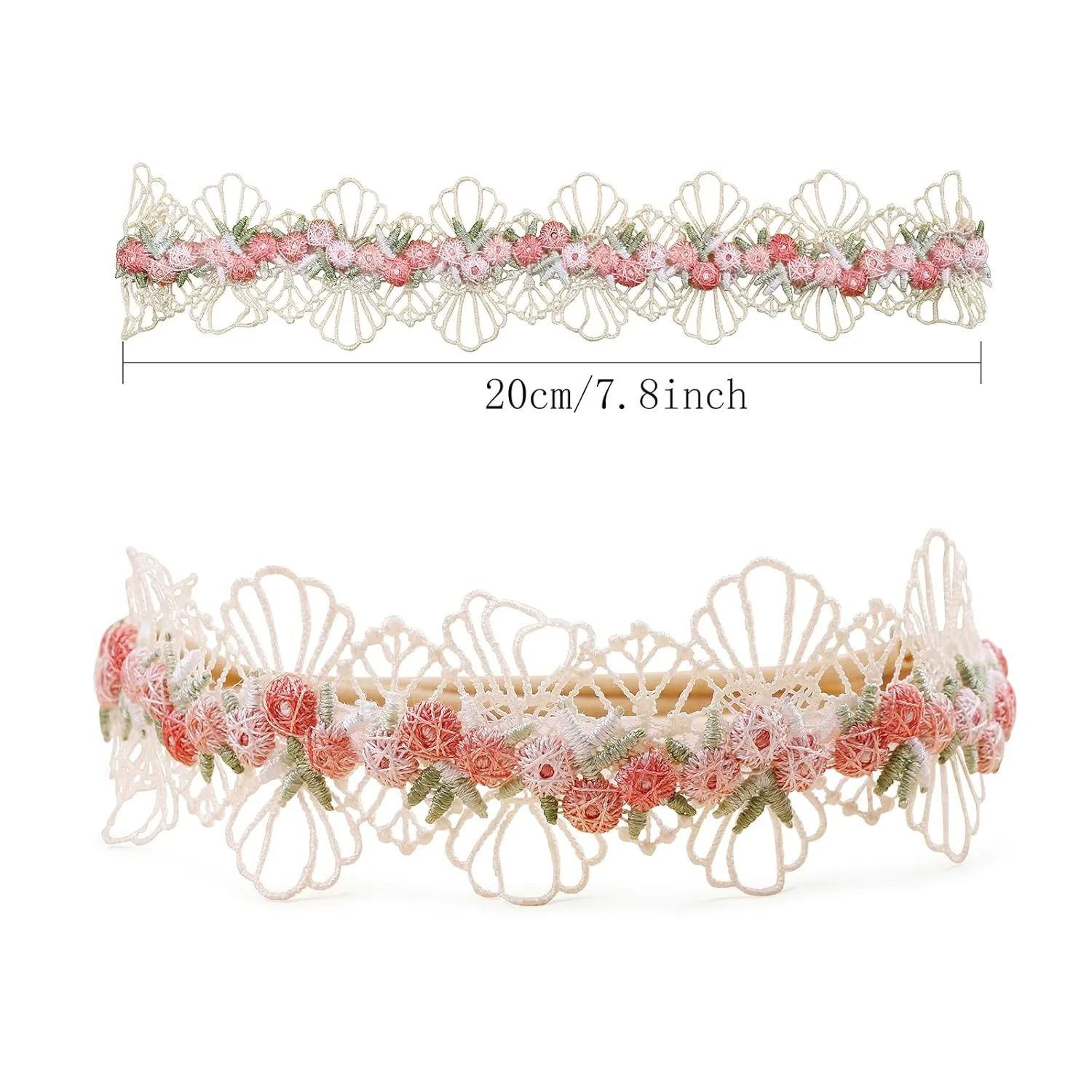 Baby Girl Floral Headband Nylon Flower Crown Elastic Hairband 3pcs Hair Accessories Gift for Girls (9561)