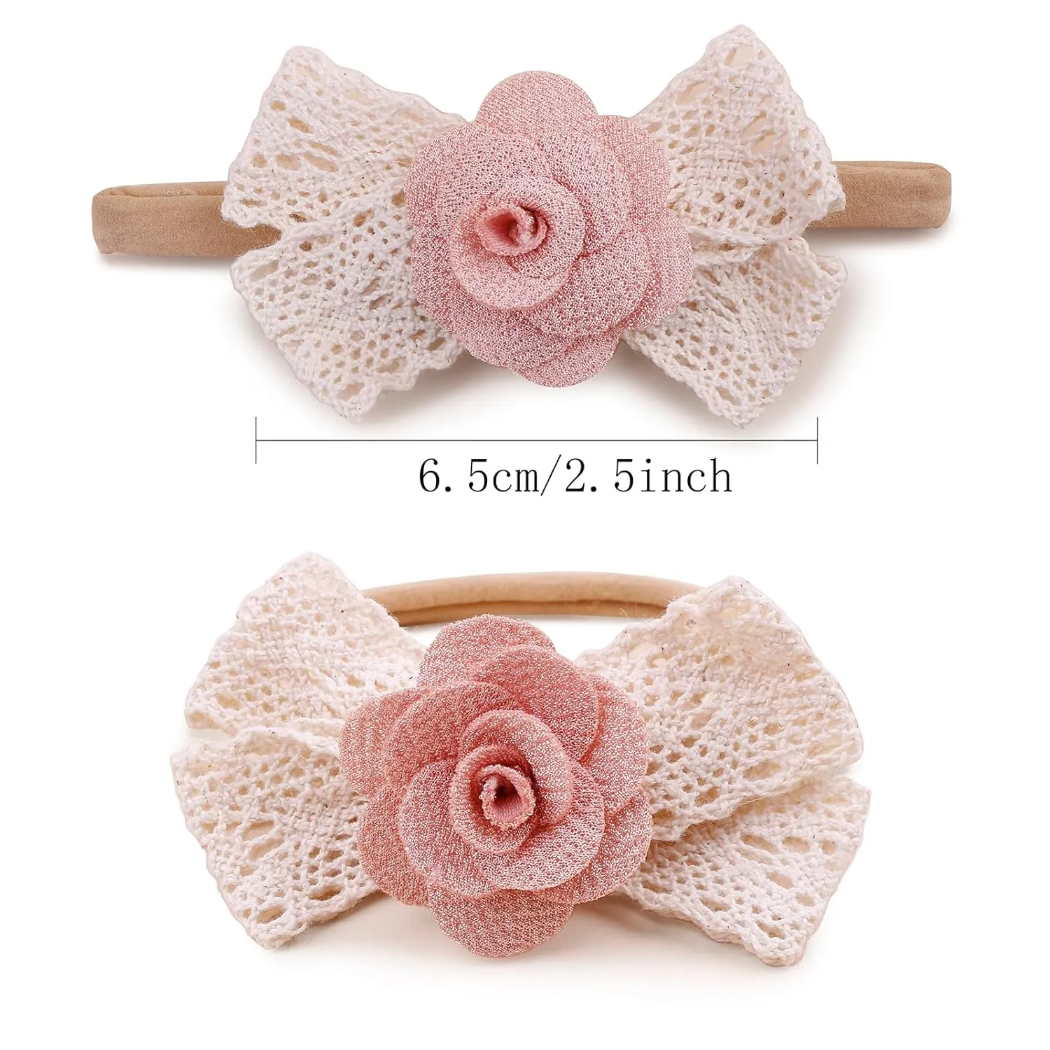 Baby Girl Floral Headband Nylon Flower Crown Elastic Hairband 3pcs Hair Accessories Gift for Girls (9561)