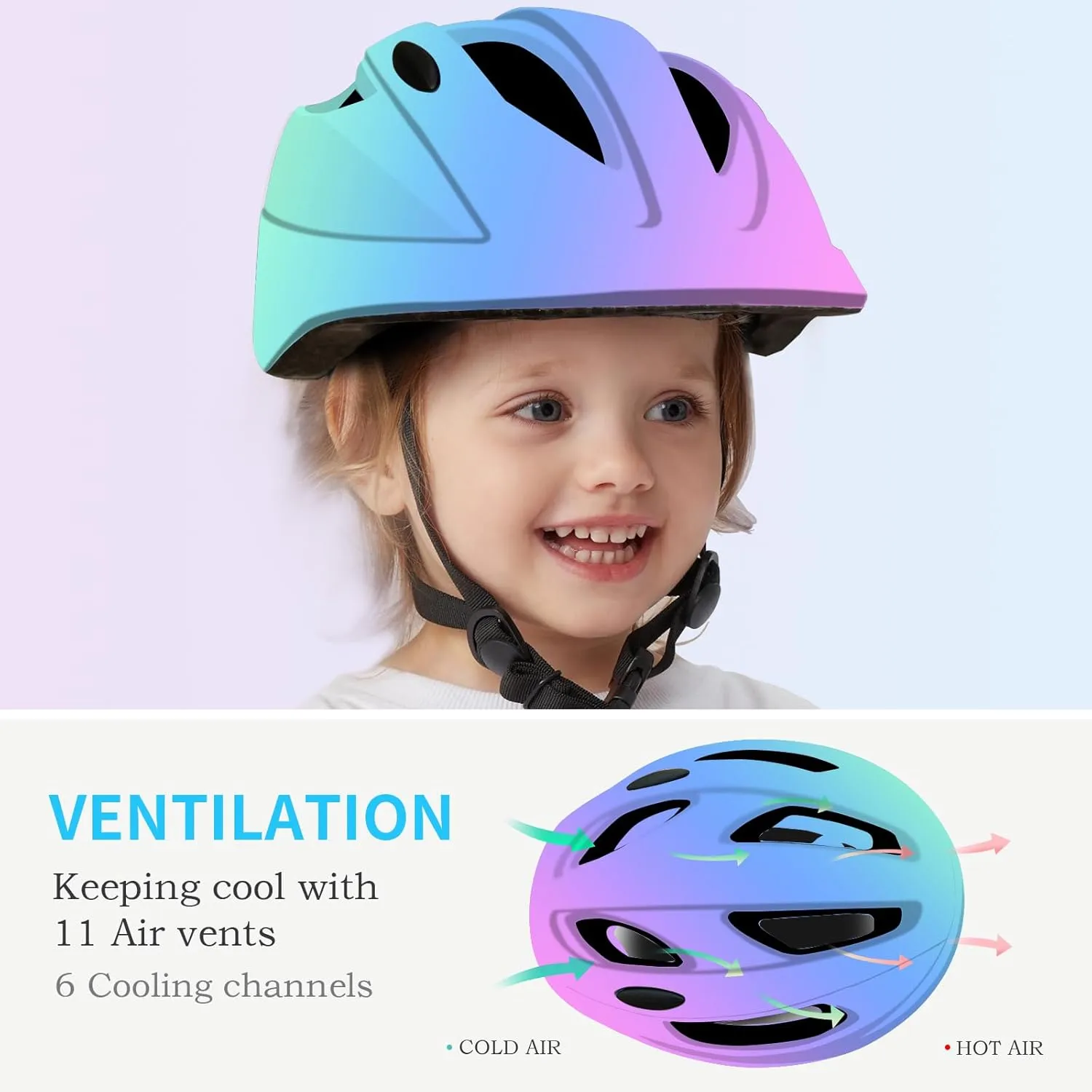 Bike Toddler Helmet 2-4 Years,Adjustable Safety Lightweight Baby/Kids Helmets Ages 1-3-5-8 for Girls Boys,Multi-Sport Infant Helmet for Skating Cycling Scooter