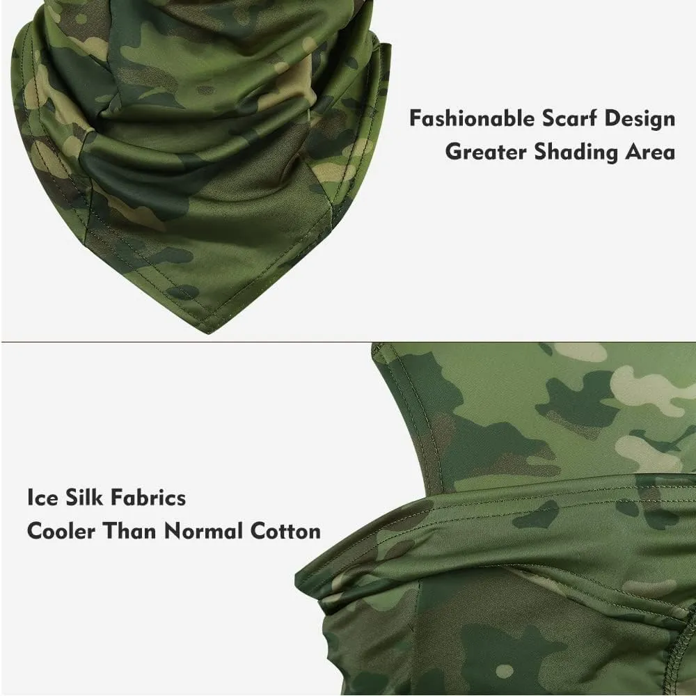 Camo Balaclava Face Shiesty Ski Mask,UV Protection Ice Silk Neck Gaiter Sun Hood for Men Women Motorcycle Cycling
