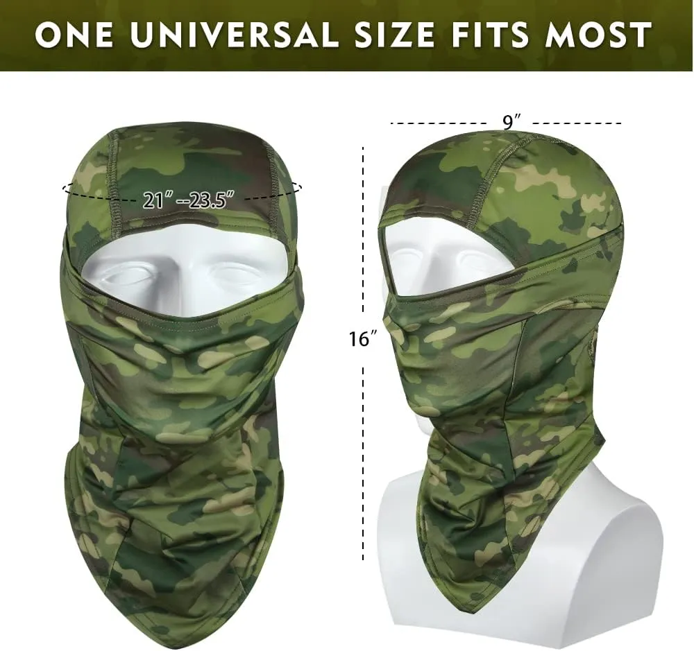 Camo Balaclava Face Shiesty Ski Mask,UV Protection Ice Silk Neck Gaiter Sun Hood for Men Women Motorcycle Cycling