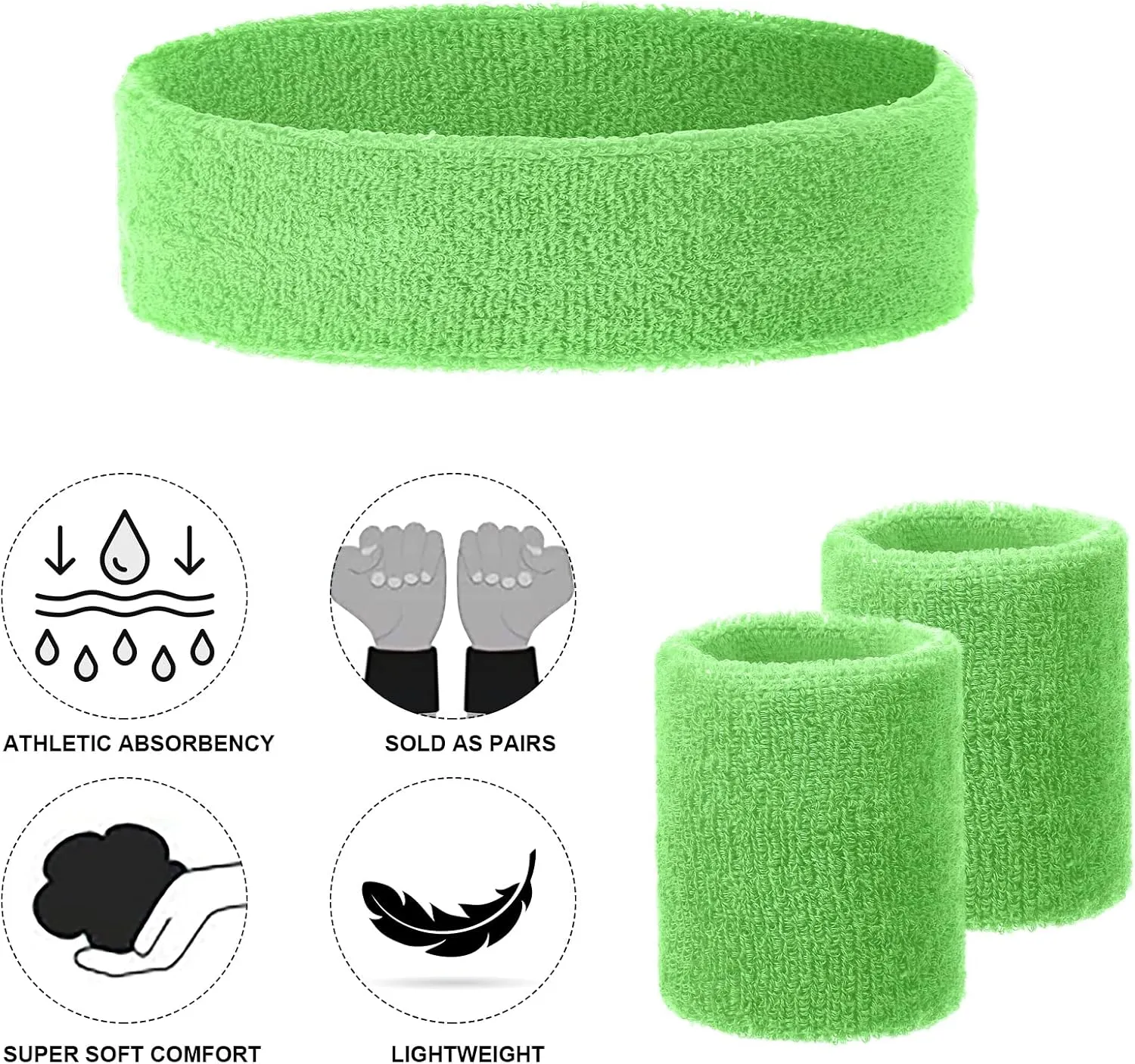 Canlierr 48 Pcs Football Sweatbands Bulk for Men Women Striped Sweatband Set, Include 16 Headband and 32 Wristbands Sports Neon Accessories for 80's Costume Party Athletic Gym
