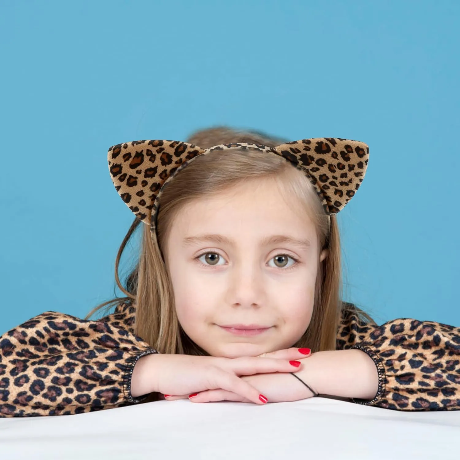 Cat Ears Headband Cheetah Leopard Ears Headband for Women Furry Brown Leopard Print Hairband Kitty Hairbands Halloween Decorations Party Favor Costume Daily Wearing