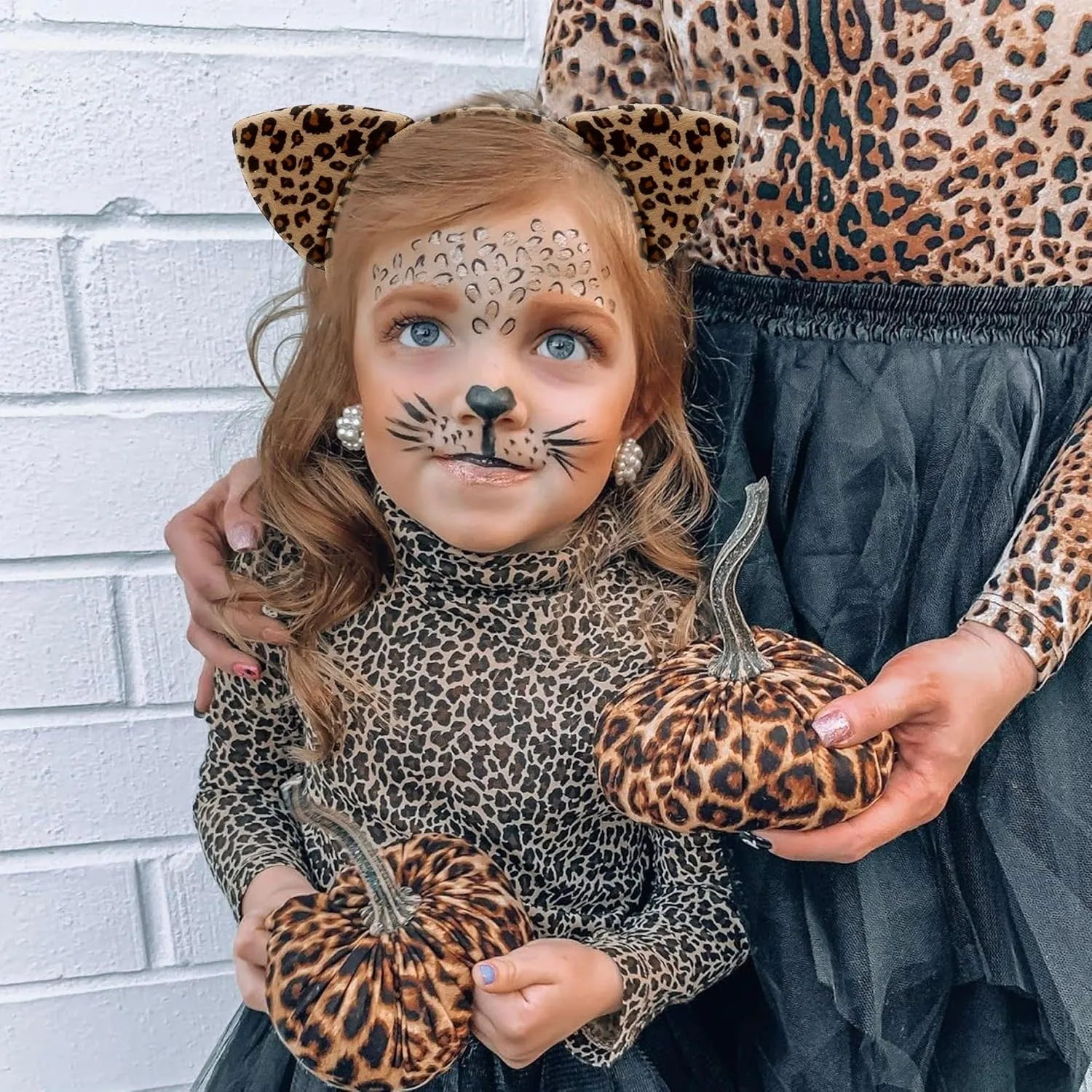 Cat Ears Headband Cheetah Leopard Ears Headband for Women Furry Brown Leopard Print Hairband Kitty Hairbands Halloween Decorations Party Favor Costume Daily Wearing