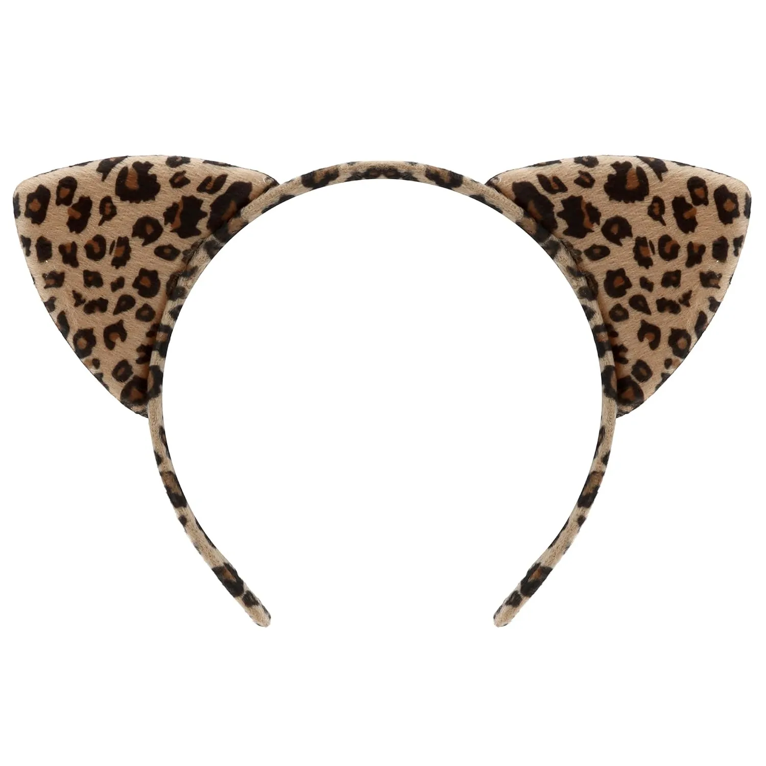 Cat Ears Headband Cheetah Leopard Ears Headband for Women Furry Brown Leopard Print Hairband Kitty Hairbands Halloween Decorations Party Favor Costume Daily Wearing