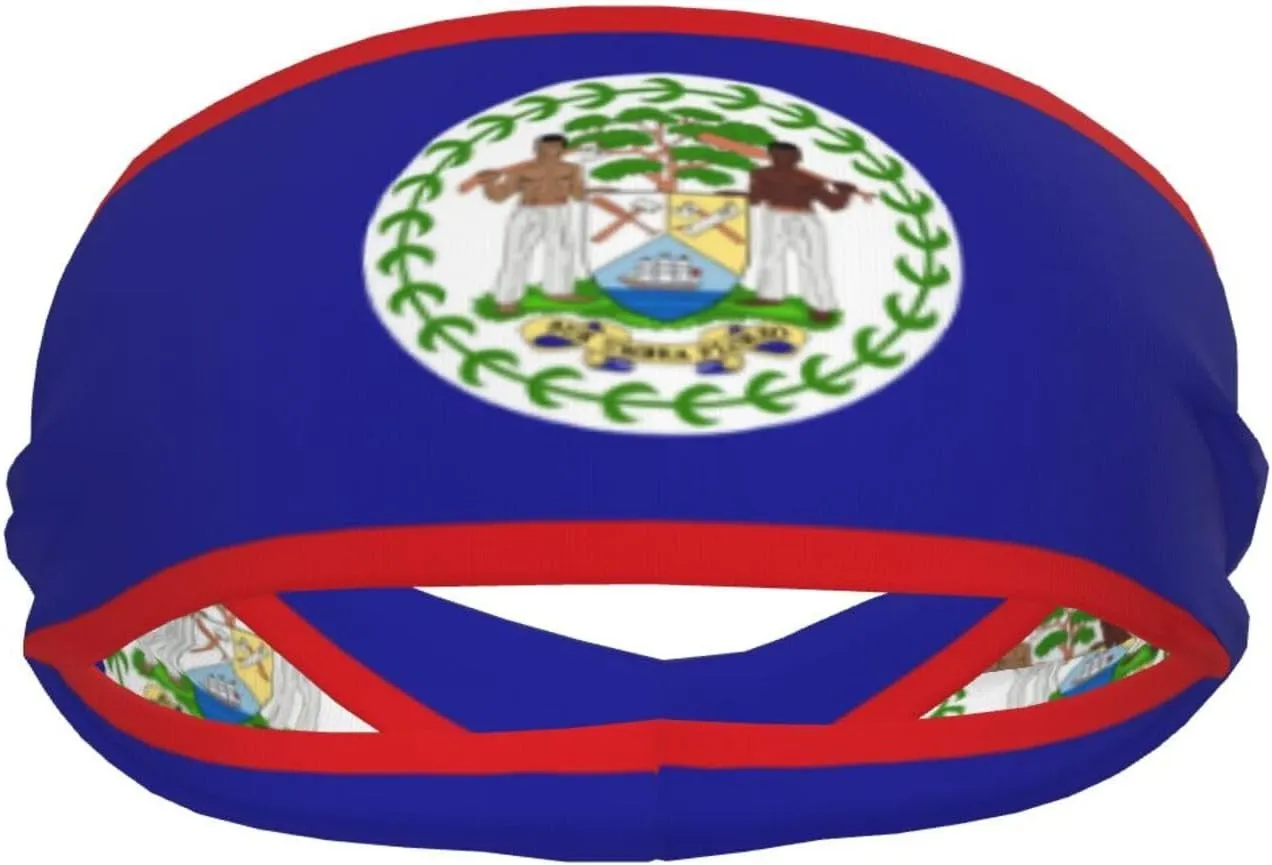 Flag Headbands for Women Men Fashion Jamaica Sports Sweatbands Patriotic Hairbands for Workout Running Cycling Yoga