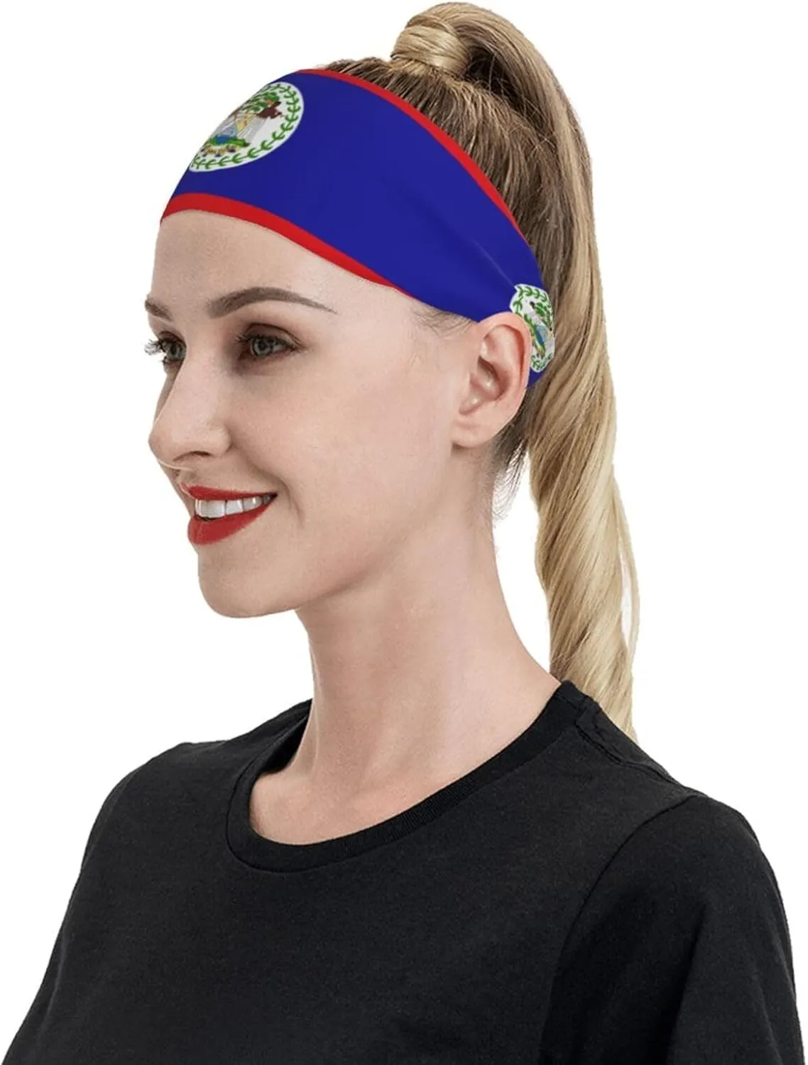 Flag Headbands for Women Men Fashion Jamaica Sports Sweatbands Patriotic Hairbands for Workout Running Cycling Yoga