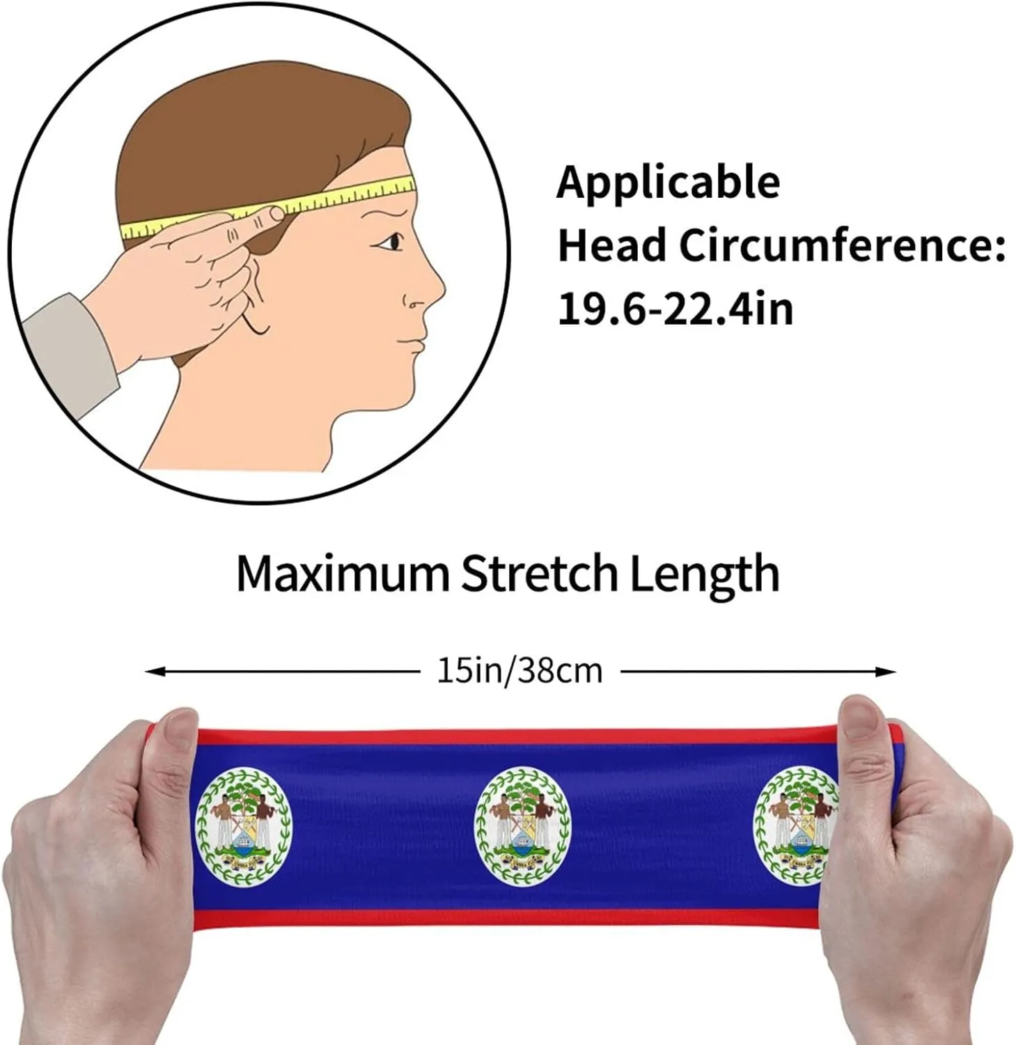 Flag Headbands for Women Men Fashion Jamaica Sports Sweatbands Patriotic Hairbands for Workout Running Cycling Yoga