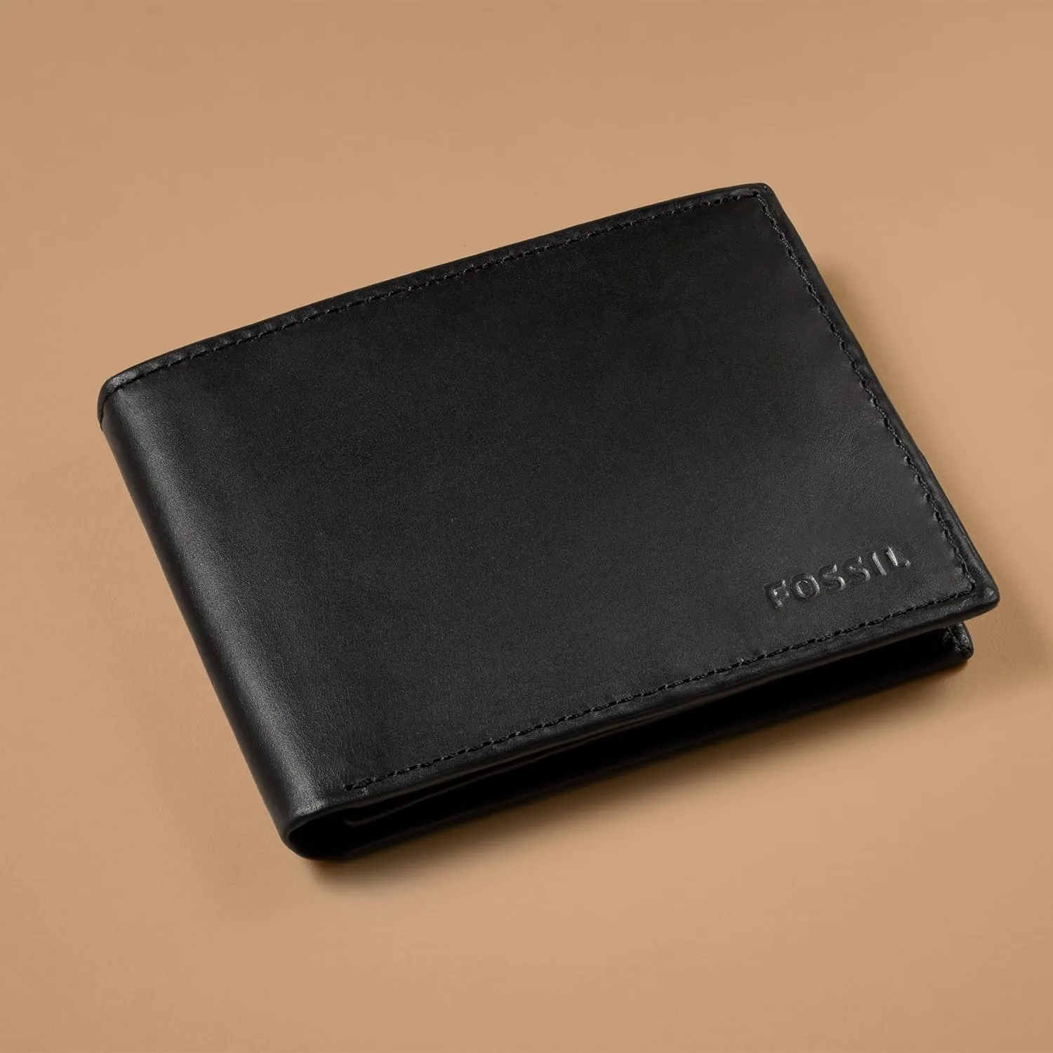 Fossil Men's Derrick RFID-Blocking Leather Bifold Wallet with Flip ID Window for Men