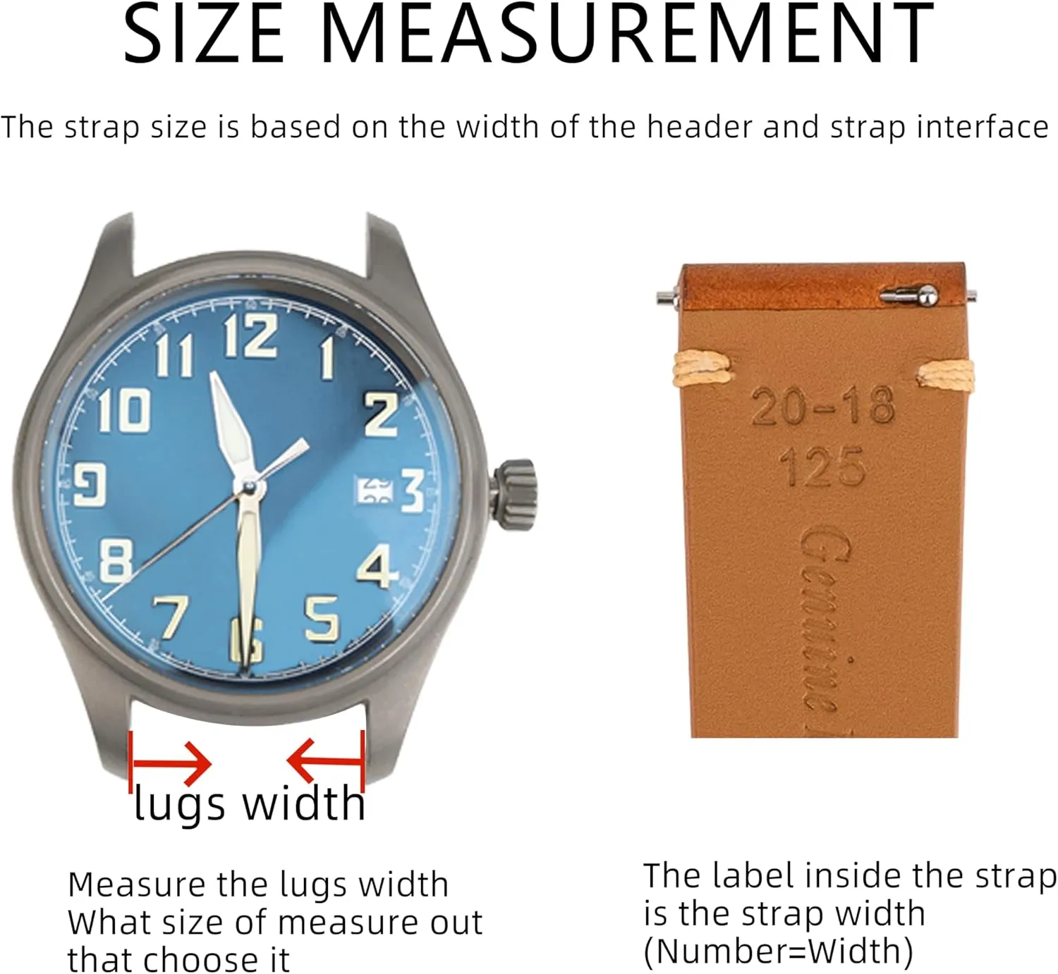 Italian Leather Watch Bands,Top Grain Tuscany Natural Vegetable-Tanned Genuine Leather Watch Straps, Calfskin Watchbands Replacement Strap for Men Women 16mm 18mm 19mm 20mm 21mm 22mm Quick Release