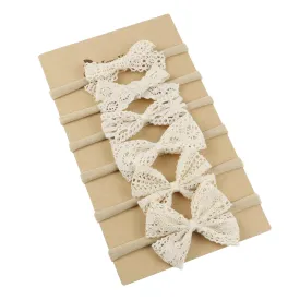 Mery Yuer Baby Girls Lace Headbands Hair Bows Nylon Hairbands for Newborn Infant Toddlers and kids