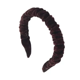 Motique Accessories Scrunch Headbands for Women and Girls - 1 Inch Brown Sparkle Headband