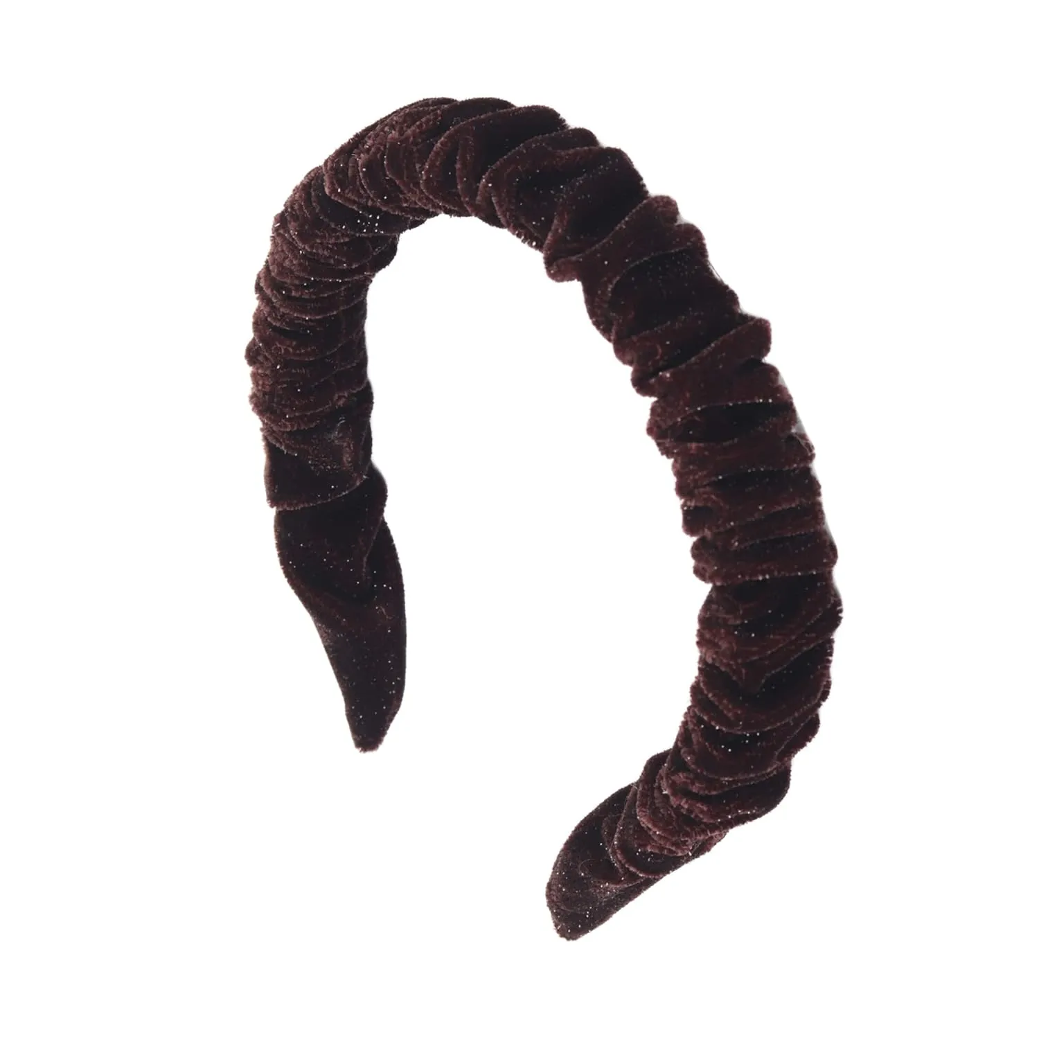 Motique Accessories Scrunch Headbands for Women and Girls - 1 Inch Brown Sparkle Headband