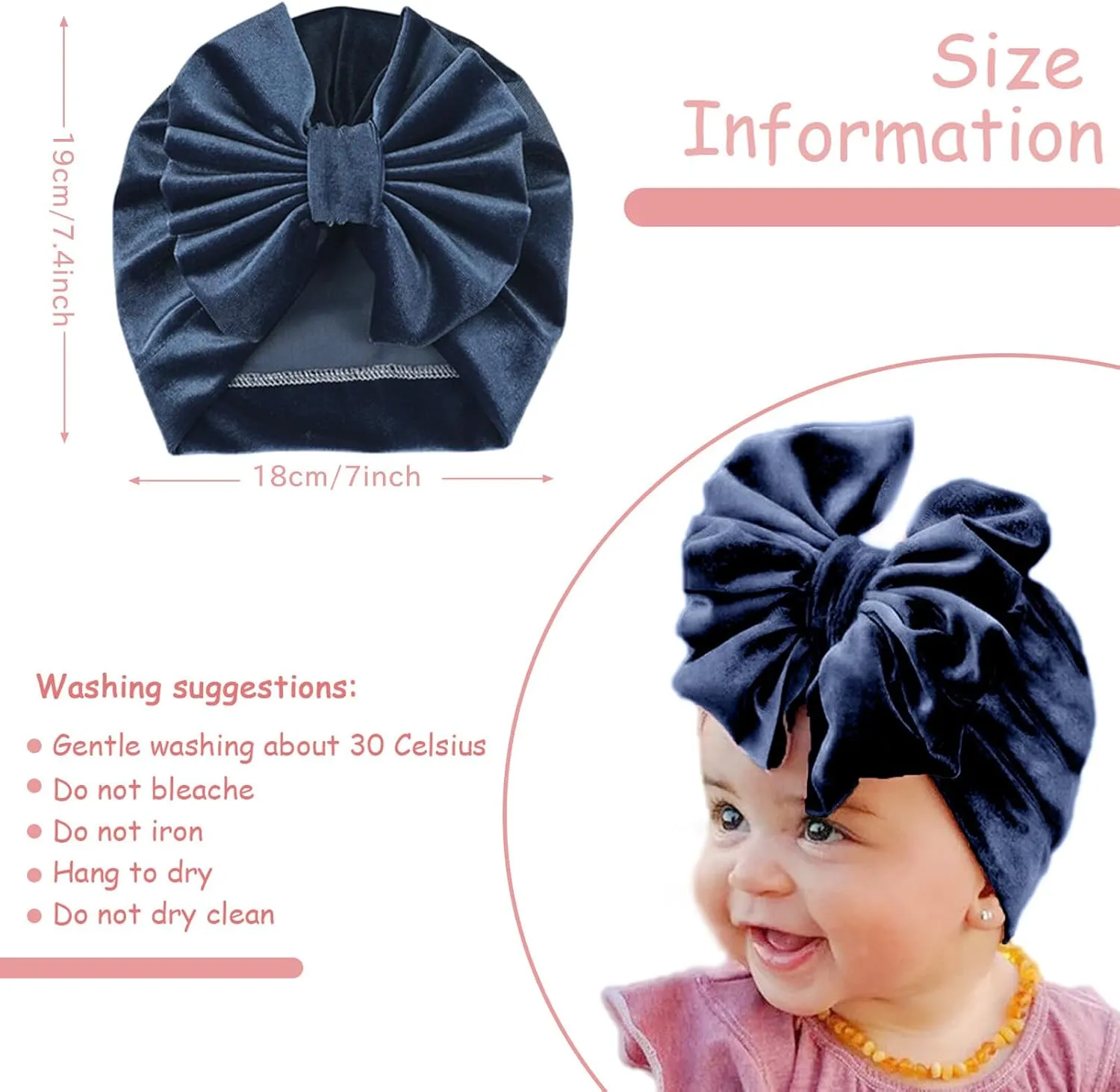 Newborn Hospital Hat Mittens Baby Beanies with Bow Knot Infant Caps Soft Cute Toddler Headwrap for Boys Girls