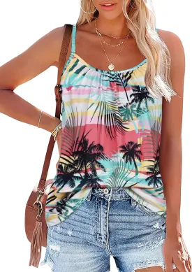 Plus Size Tank Top for Women Summer Casual Spaghetti Strap Camisole Loose Fit Sleeveless Tunic Blouses