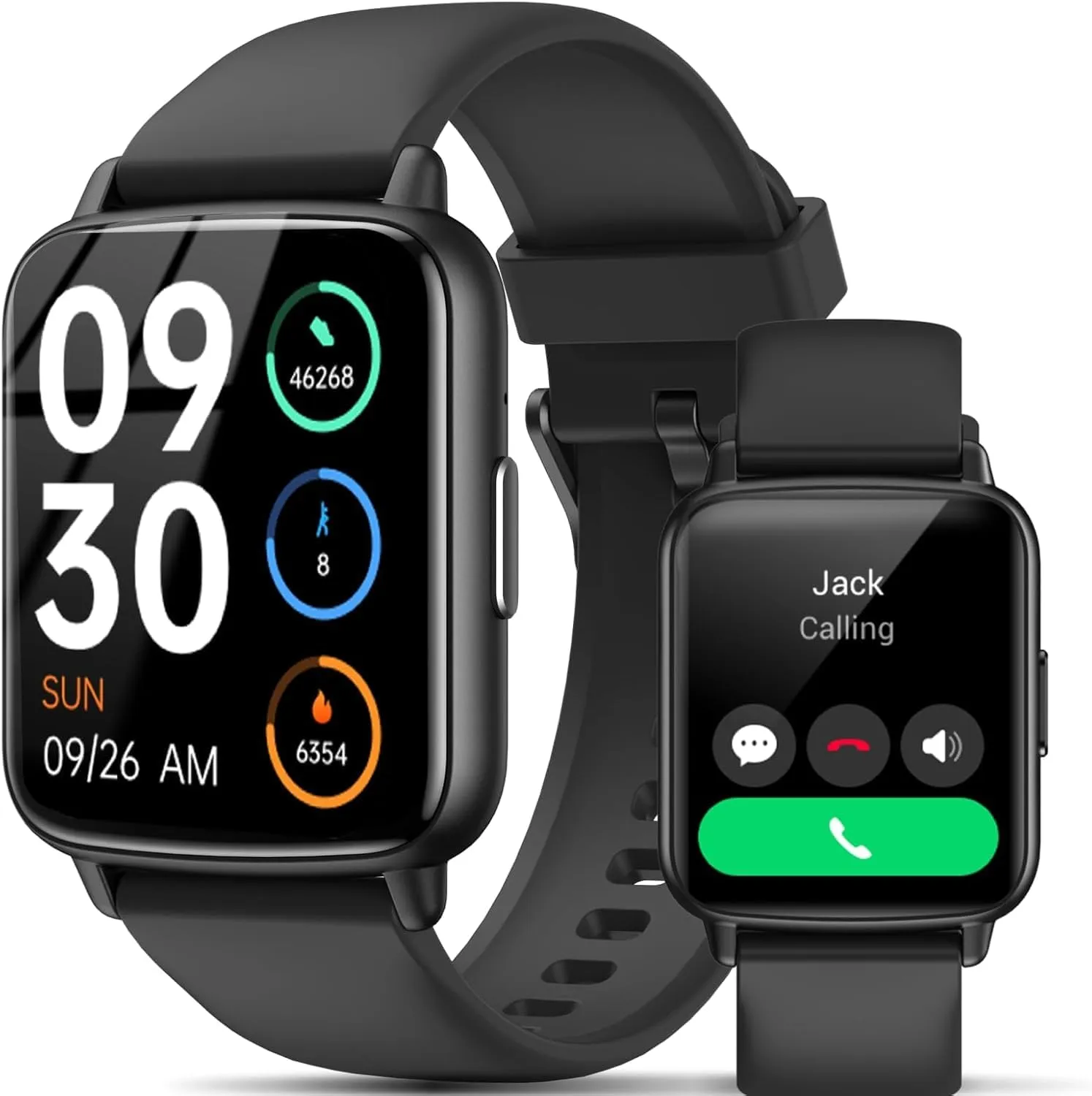 Smart Watch, 1.83" HD Smartwatch for Men Women (Answer/Make Calls), Fitness Watch with 100  Sport Modes, IP68 Waterproof/Heart Rate/Sleep Monitor, Activity Trackers for iOS/Android (Black)