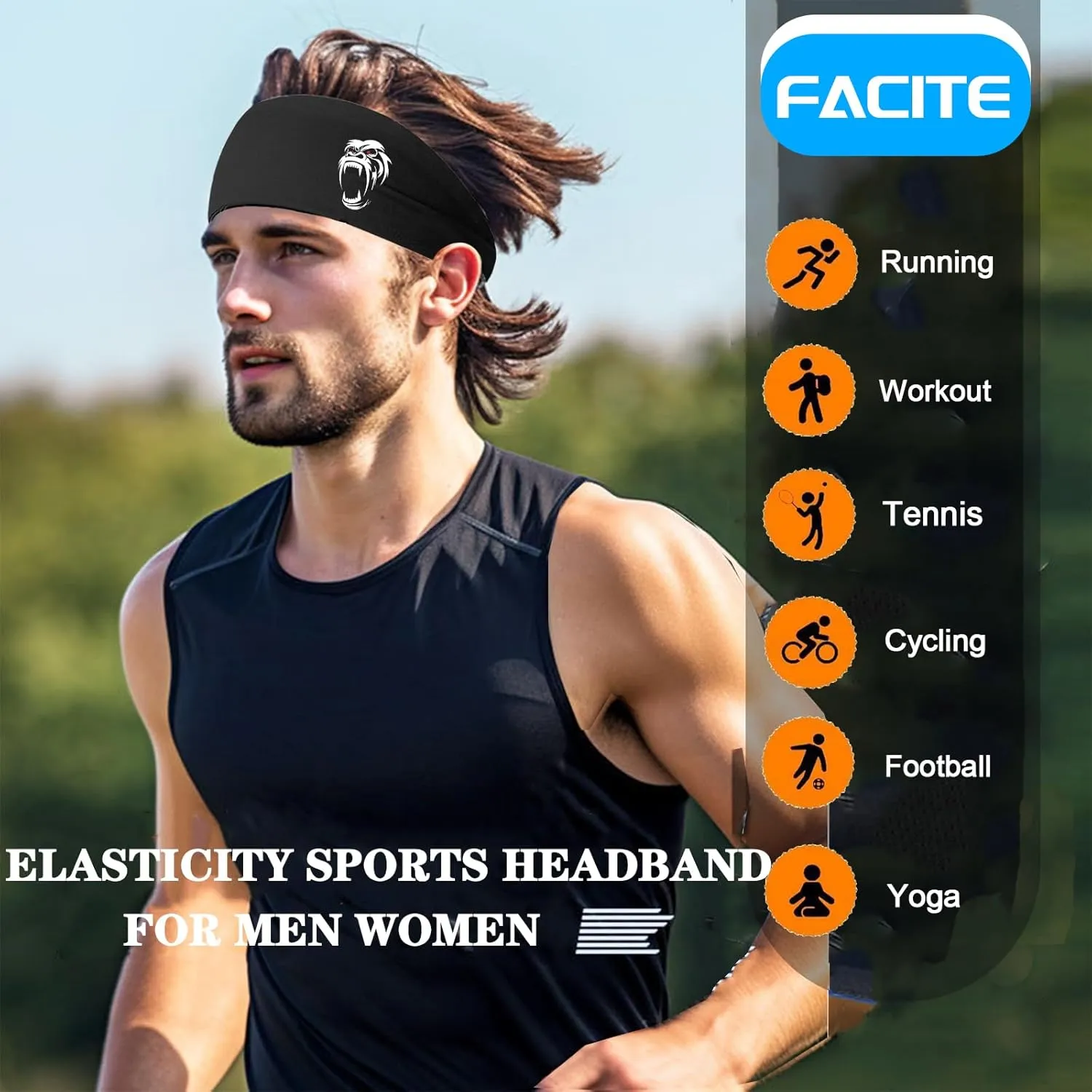 Sweat Bands Headbands 3pcs Sports Headbands for Men Women Sweatbands Head Bands