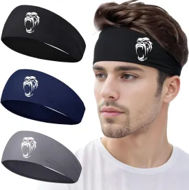 Sweat Bands Headbands 3pcs Sports Headbands for Men Women Sweatbands Head Bands