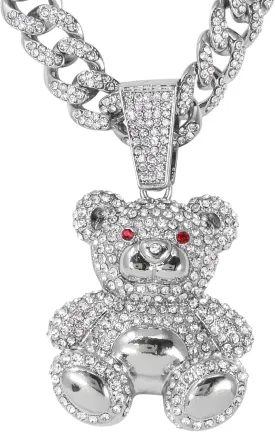 Techno Pave Men's Large CZ Pendant with 12mm Iced Out Cuban Necklace - Streetwear Jewelry