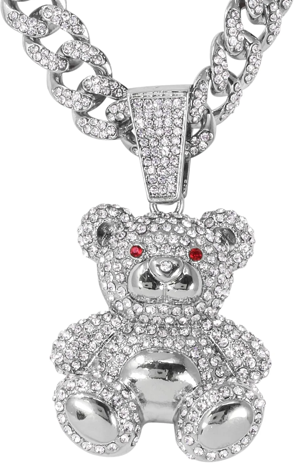 Techno Pave Men's Large CZ Pendant with 12mm Iced Out Cuban Necklace - Streetwear Jewelry