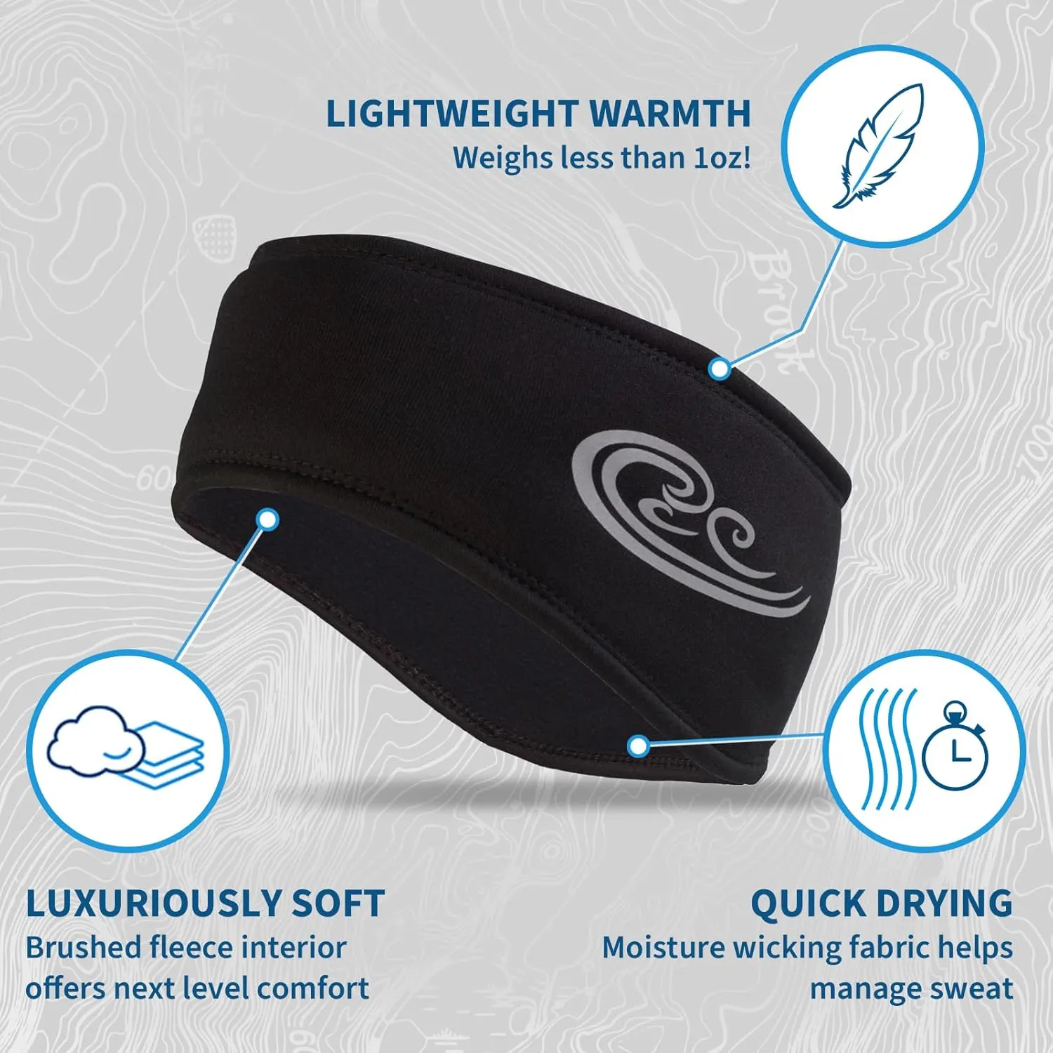 TrailHeads Womens Ponytail Headband - Moisture Wicking Hair Headband for Running, Winter, Workout - Athletic Headband Women