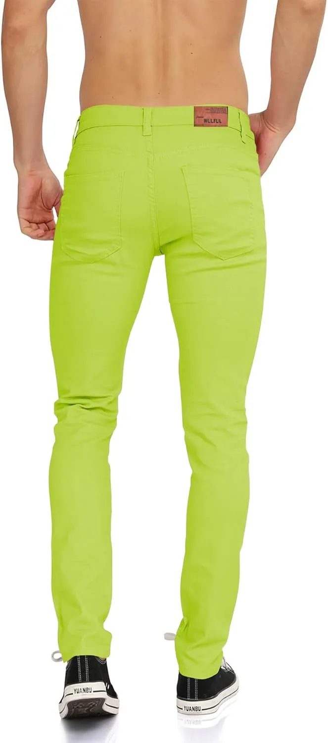 WULFUL Men's Slim Fit Skinny Stretch Comfy Jeans Denim Pants
